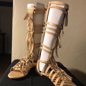 Beige gladiator sandals
